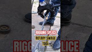 Why riggers use a drill-powered swaging tool instead of a hydraulic press for wire rope ⚙️ #rigging