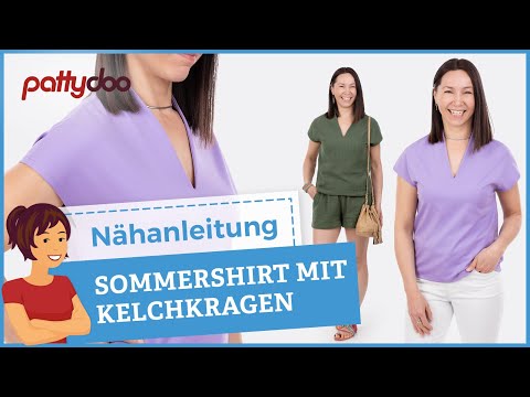 Your must-have for summer! 👕 Sew a short-sleeved shirt with a goblet collar from jersey or woven ...
