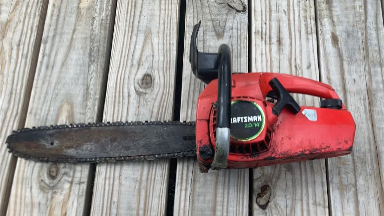 Antique craftsman chainsaw 14in bar 2hp. YouTube
