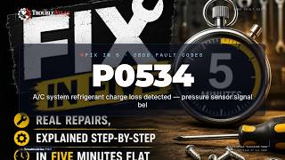 P0534 Explained — A/C system refrigerant charge loss detected — pressure sensor signal bel | Trouble