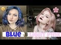 HOW I WENT FROM BRIGHT BLUE TO LIGHT PINK HAIR AT HOME 💙💕