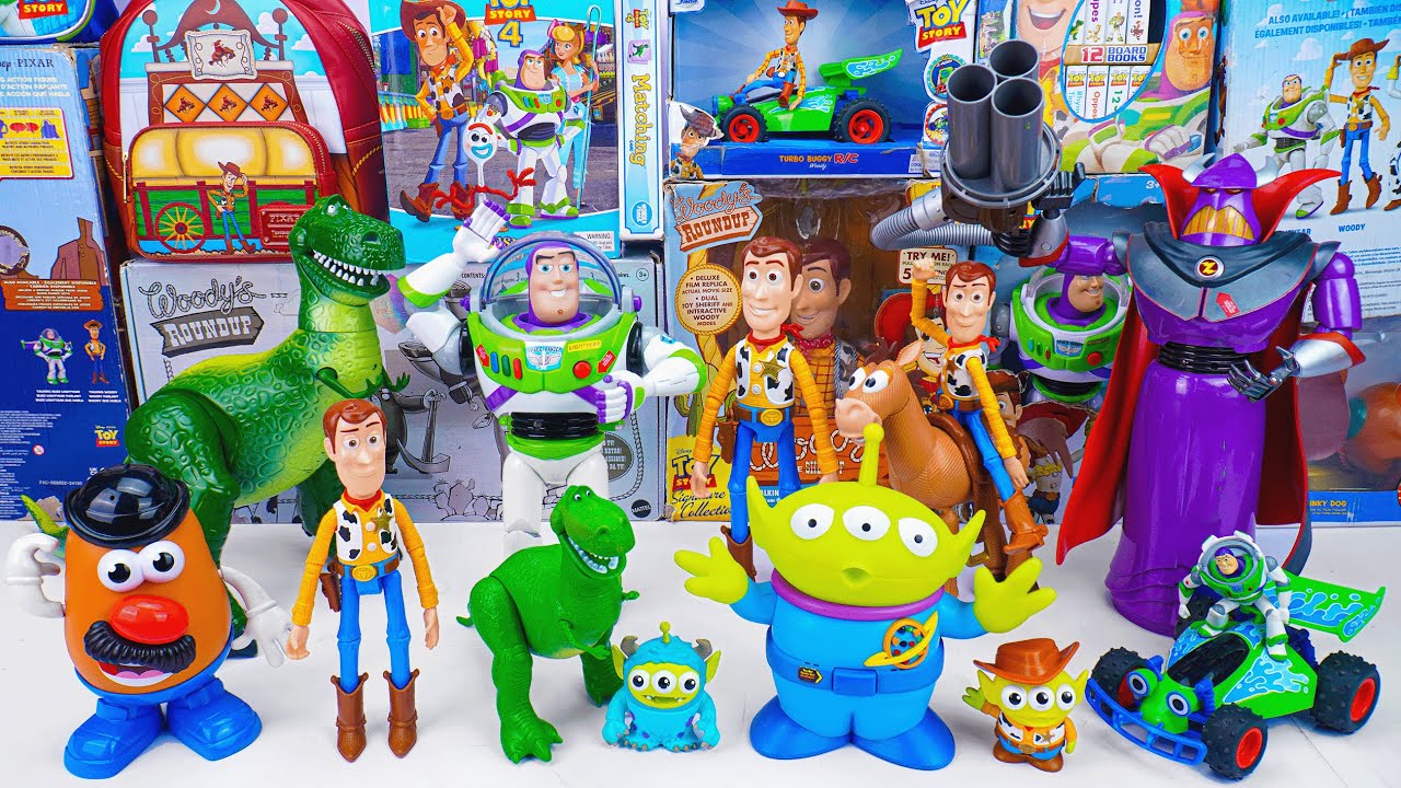 Unboxing Disney Pixar Toy Story toy collection ASMR | Woody & Bullseye, Buzz Lightyear & Rex, Zurg