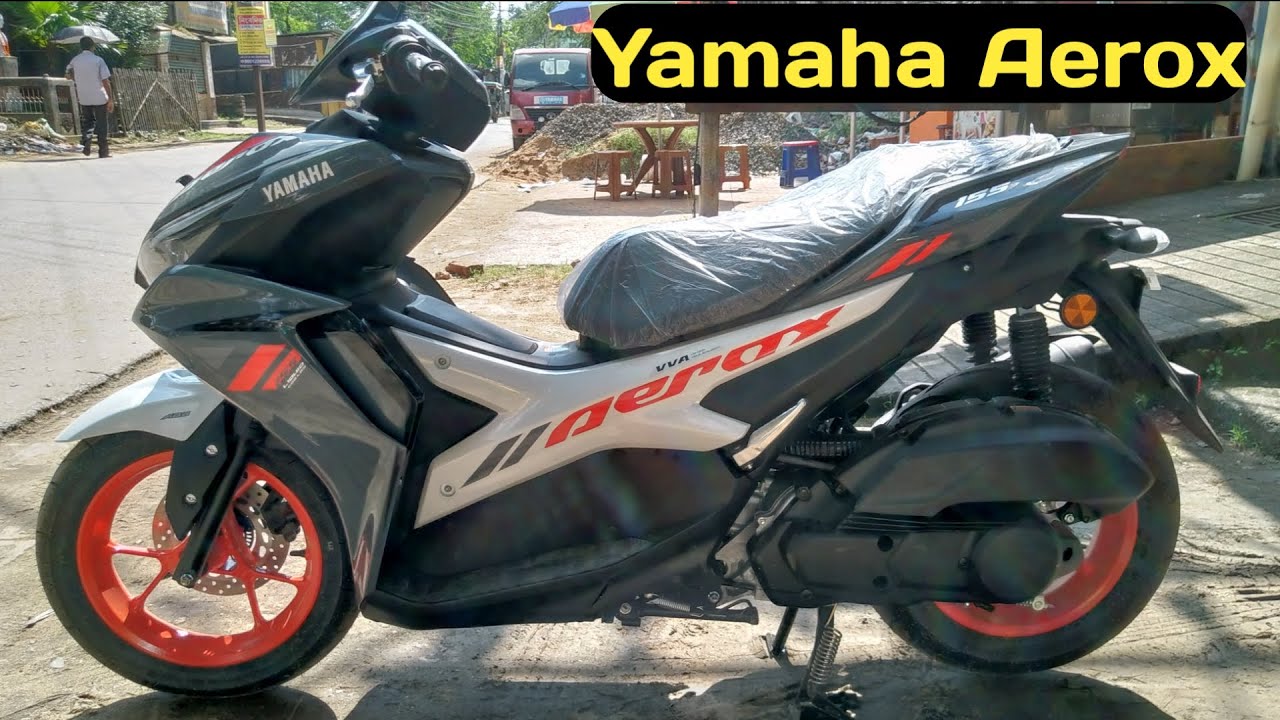 Grey Vermilion Yamaha Aerox 155 Maxi Scooter INDIAN BIKE YouTube