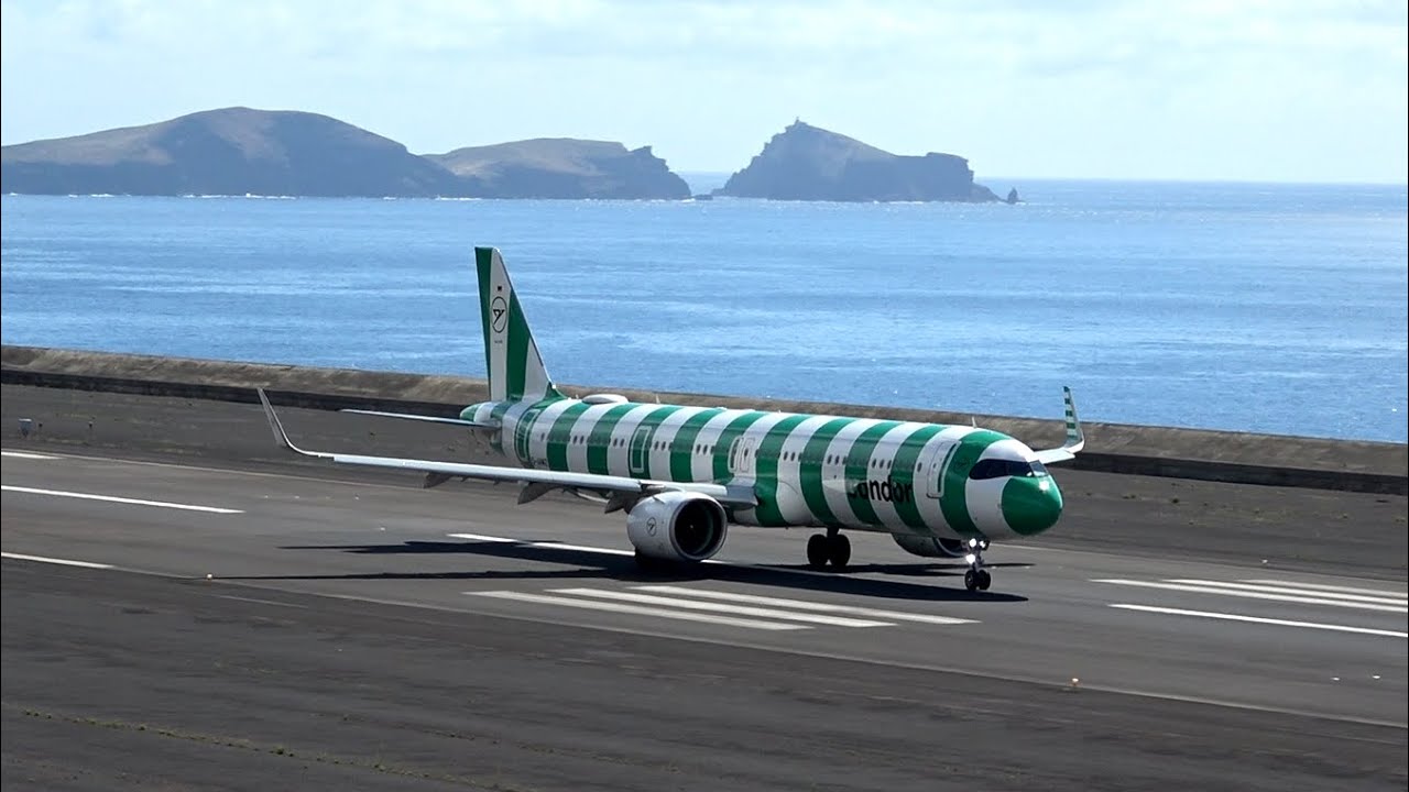 Madeira Airport - D-ANMZ - Airbus A321 271NX - Condor (Green Island Livery) to Munich