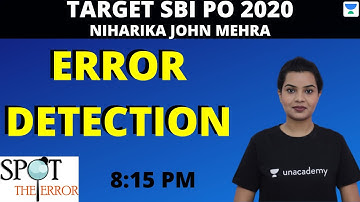 Target SBI PO 2020 | Error Detection | Niharika John Mehra