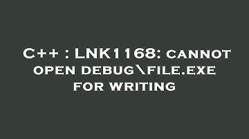 C++ : LNK1168: cannot open debug\file.exe for writing