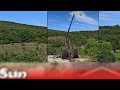 CATAPULT / TREBUCHET biggest trebuchet in the world castle - Ukraine Vs  Russia