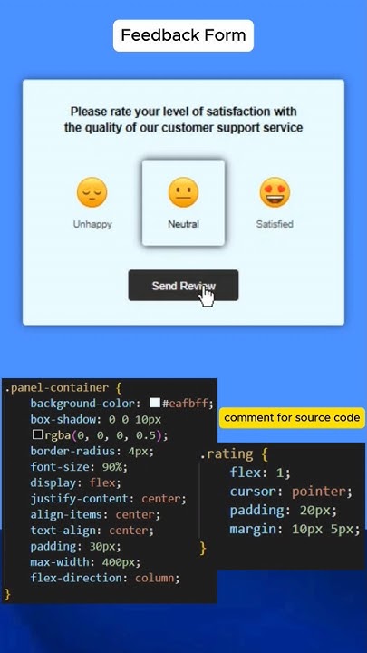 Feedback Form Using Html Css & JavaScript | #html #css #javascript # ...