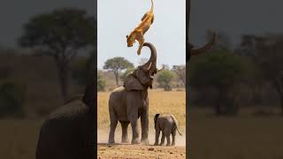 Mother Elephant protect baby Elephant  #africa #animals #babyanimal