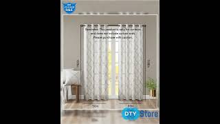 Fretwork Print Grommet Top Window Curtain Panel(Only 1 Pc Panel)