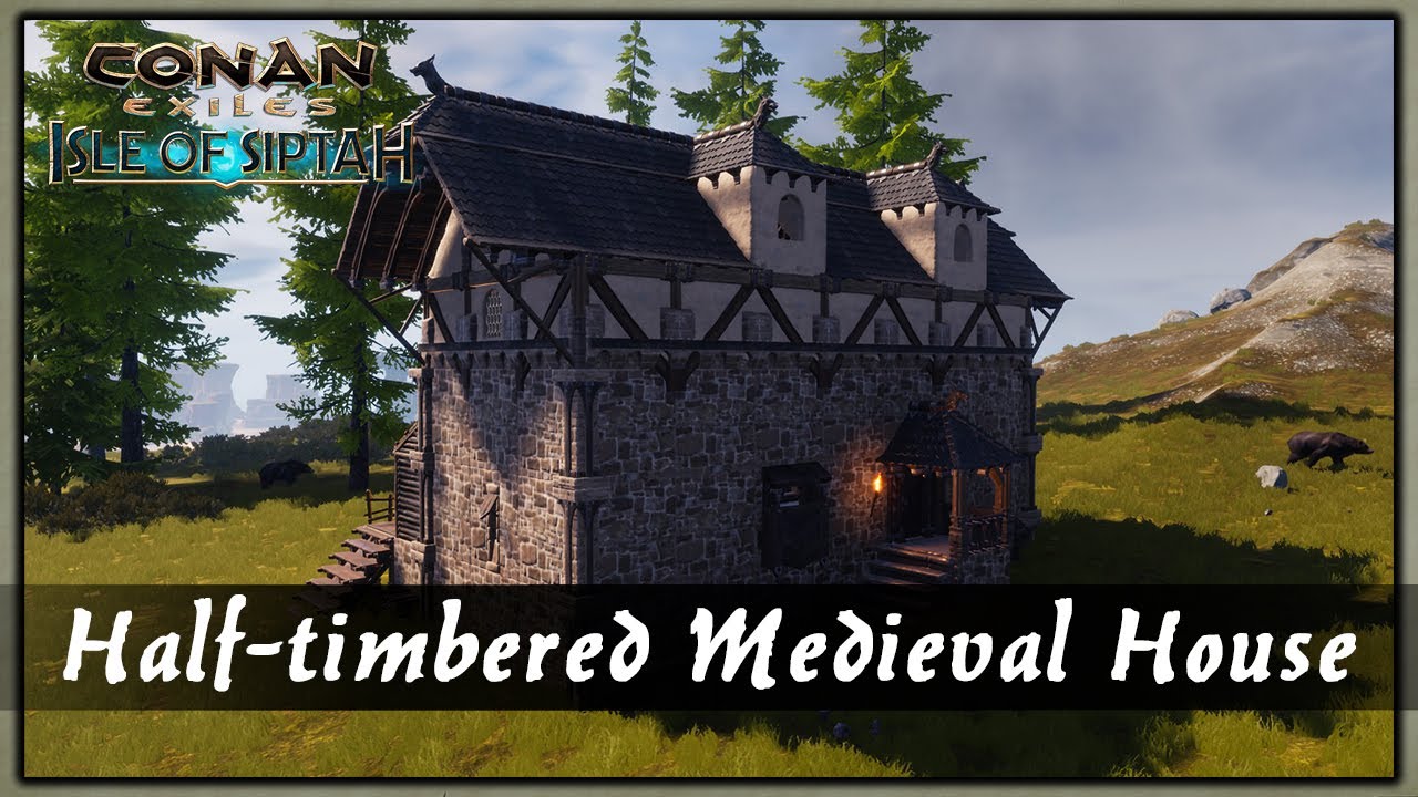 HOW TO BUILD A HALF-TIMBERED MEDIEVAL HOUSE [SPEED BUILD] - CONAN EXILES