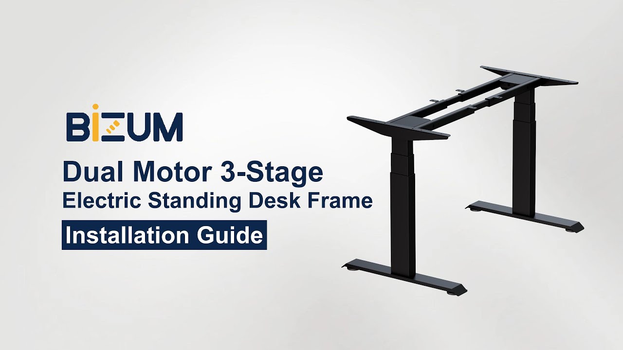 BIZUM Dual Motor 3-Stage Electric Standing Desk Frame Assembly