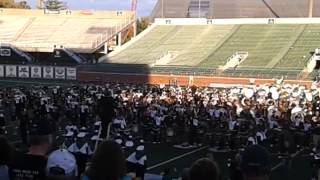 Post game Ohio University Marching 110 and alumni