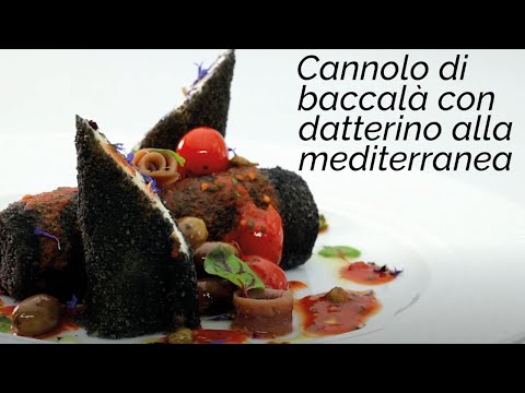 Cannolo di baccalà con datterino alla mediterranea