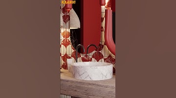 Bold, Warm, and Contemporary—Bathroom Lifestyle Render #kaanvi #animation #render #red #bathroom