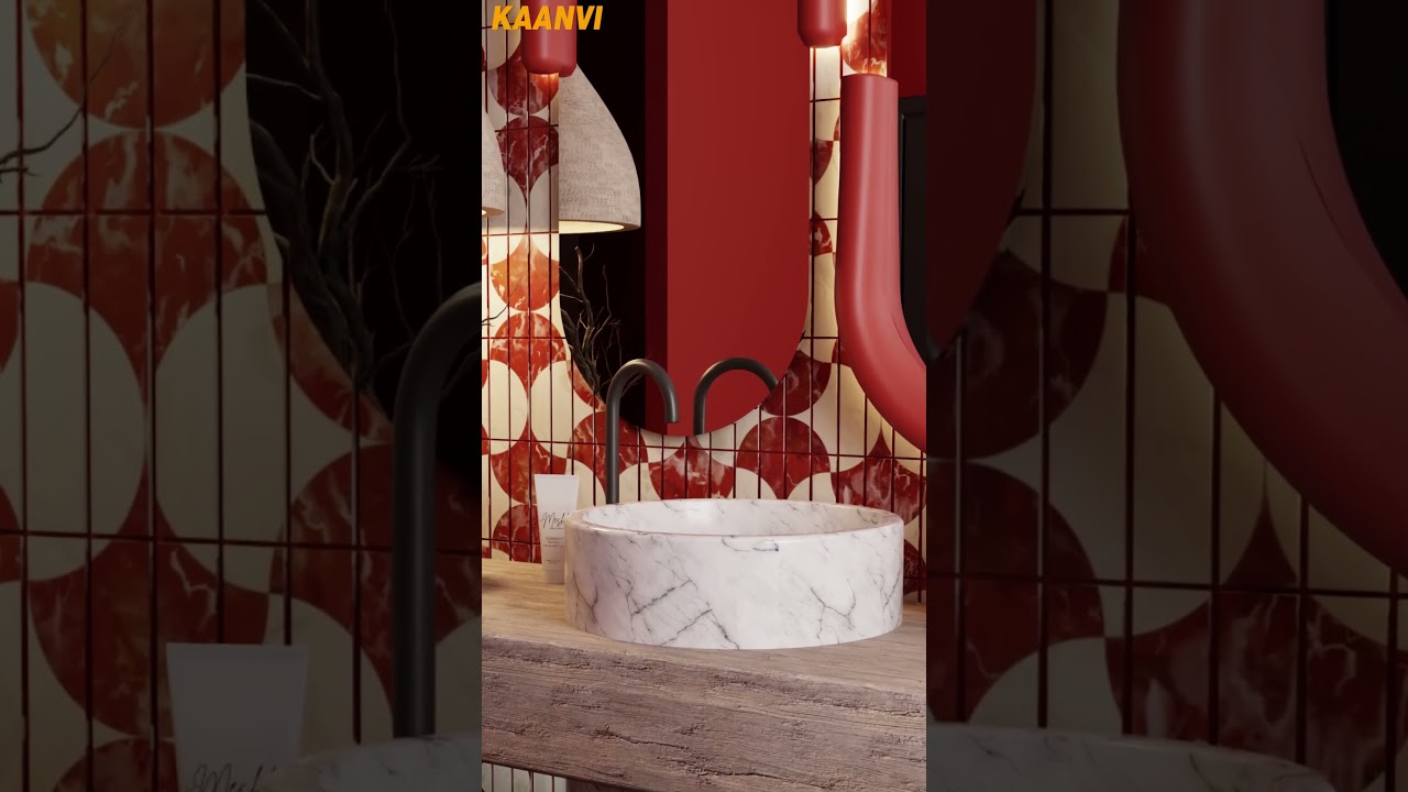 Bold, Warm, and Contemporary—Bathroom Lifestyle Render 