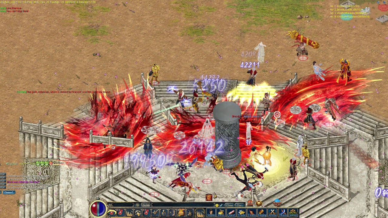 Conquer Online(Immortal Co)-Elite Guild war 1 king vs 3 kings smh