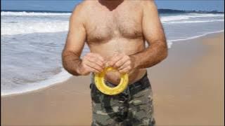 Hand line beach fishing with pipis Australia