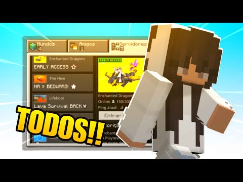 JOGUEI em TODOS os SERVIDORES do Minecraft bedrock