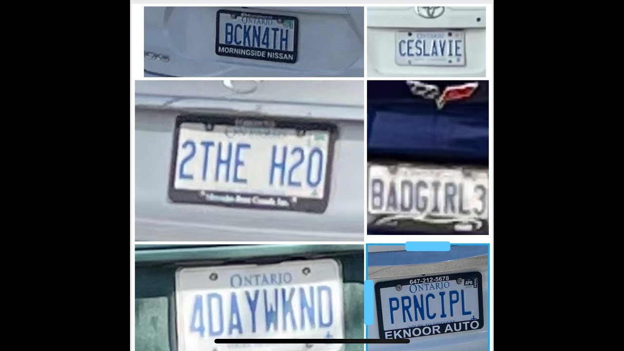 Funny 😄 license 🪪 plates Ontario Canada 🇨🇦 YouTube