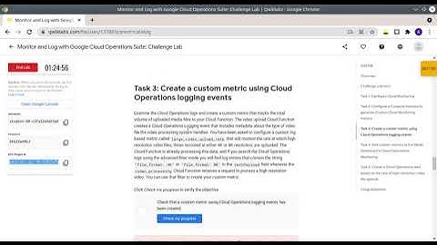Qwiklabs: Monitor and Log with Google Cloud Operations Suite: Challenge Lab