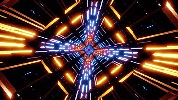 Sci Fi Space tunnel VJ loop background 4K. Blender animation