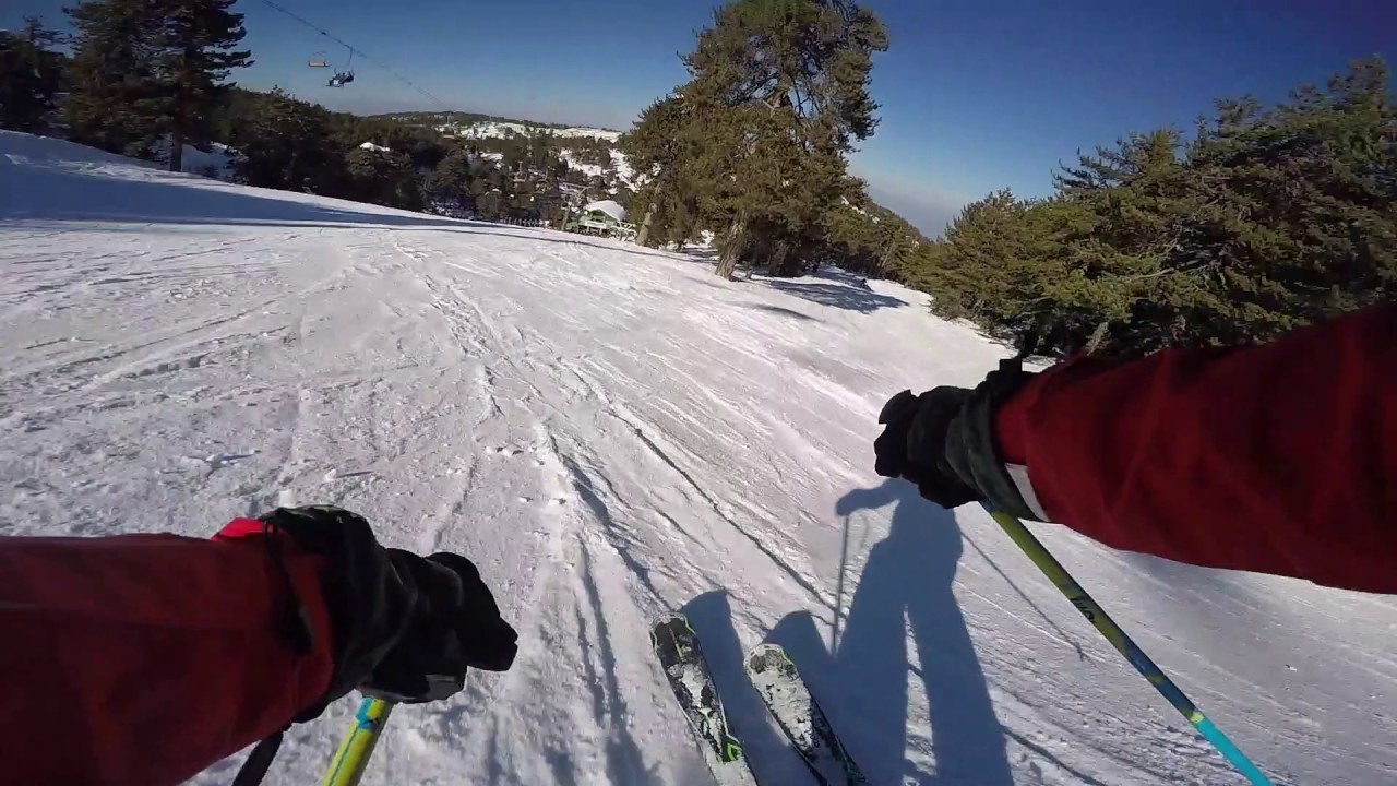 Skiing in Cyprus Troodos mountain 2017 Part 1 YouTube