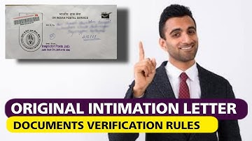 GDS INTIMATION LETTER | Important Information | Documents Verification