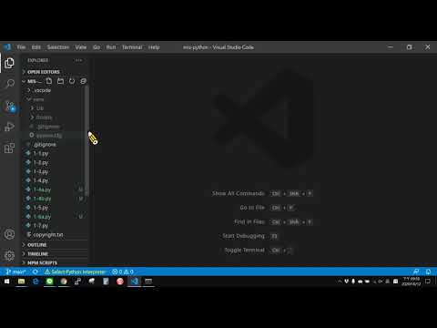 在Visual Studio Code中選用虛擬環境中的Python直譯器