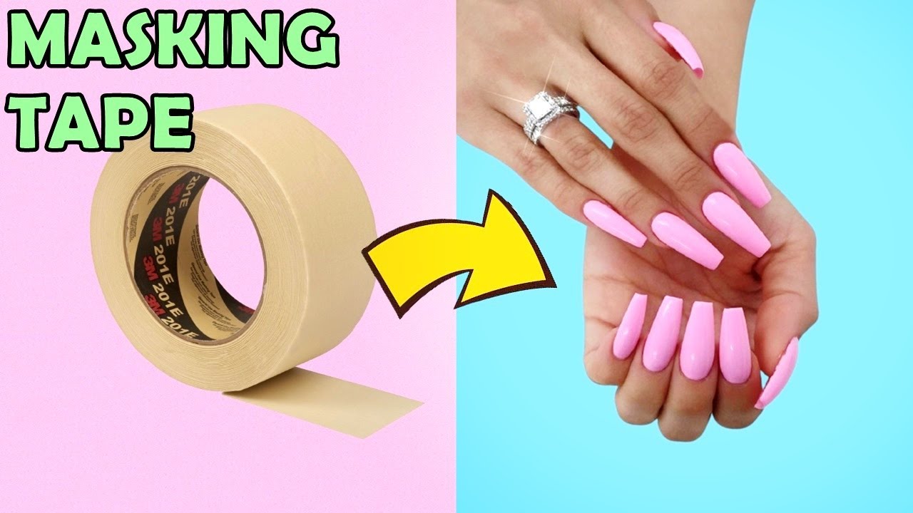 HOW TO MAKE FAKE NAILS WITH MASKING TAPE - CHEAP AND EASY - AMAZING NAIL  HACK - DIY YOUR OWN NAILS - YouTube