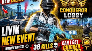 PUBG MOBILE LIVIK NEW EVENT Gameplay 🔥 Can I Survive the Conqueror Lobby? 😱