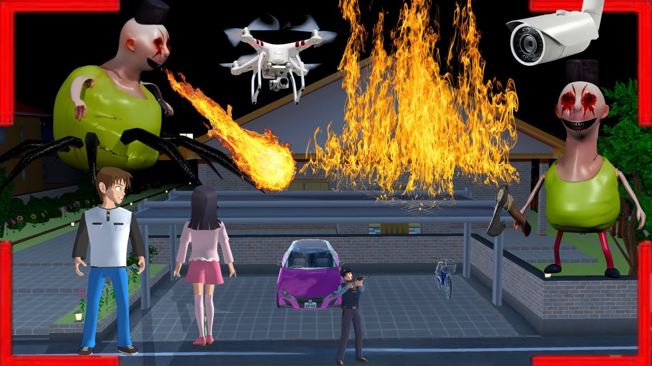 CCTV rekam Hamood Habibi bakar rumah MIO 👺🔥 | Sakura School Simulator 
