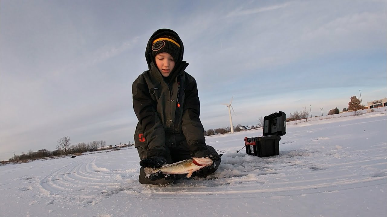 Pond Ice Fishing in Ankeny!!! YouTube