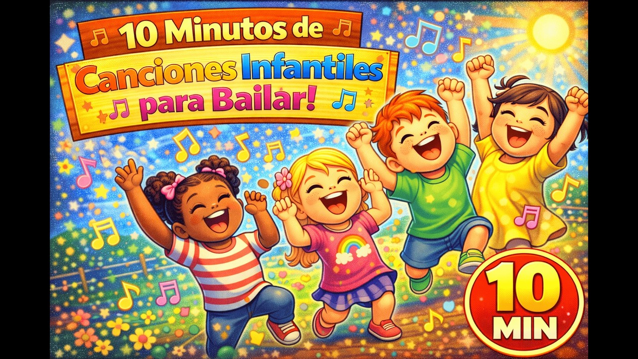 🎶 10 Minutos de Canciones Infantiles para Bailar y Divertirse 🕺🐶🐱