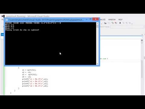 Video [C/C ]-Bài 2: Giải phương trình ax^4 bx^2 c =0... - youtube