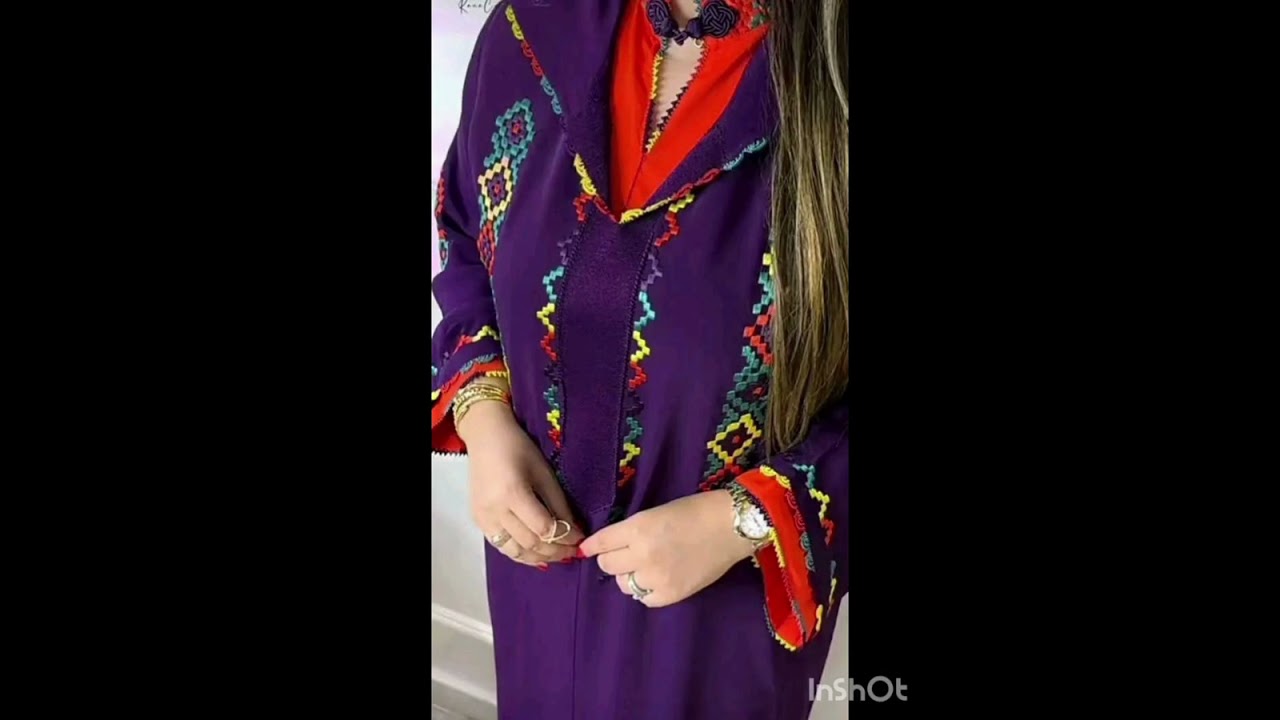 راندة لحصيرة ألوان واشكال وزخرفة ابداع واناقة وجمال لا يوصف #متابعين  #راندة #جلابة #قميص