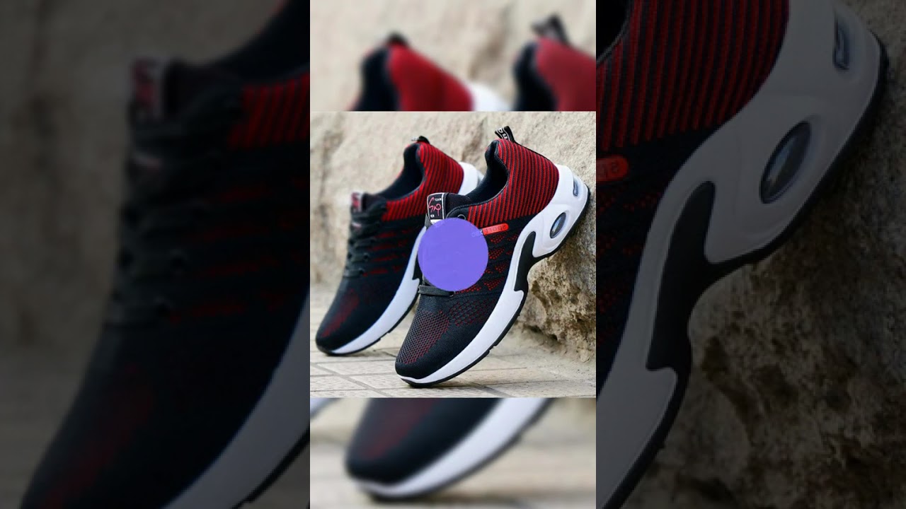 Men's shoes spring new trend men's shoes breathable lace-up running shoes Korean version of light...