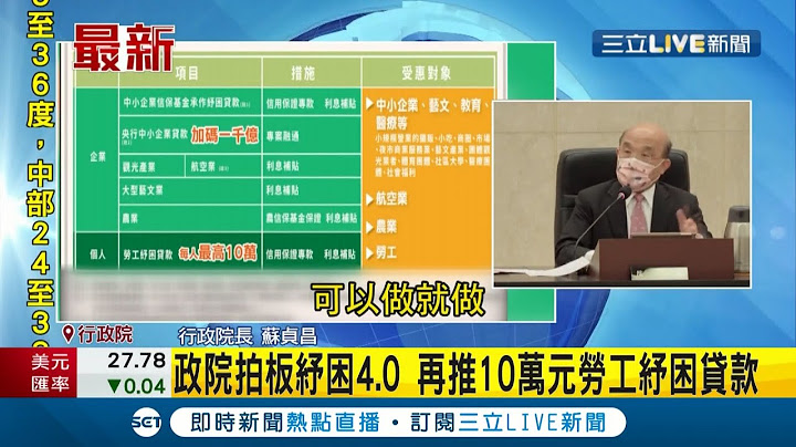 行政院拍板"紓困4.0"將上路再推10萬勞工紓困貸款 "政府照顧不能少"蘇貞昌:紓困補助從寬從德｜【LIVE大現場】20210527｜三立新聞台 - 天天要聞