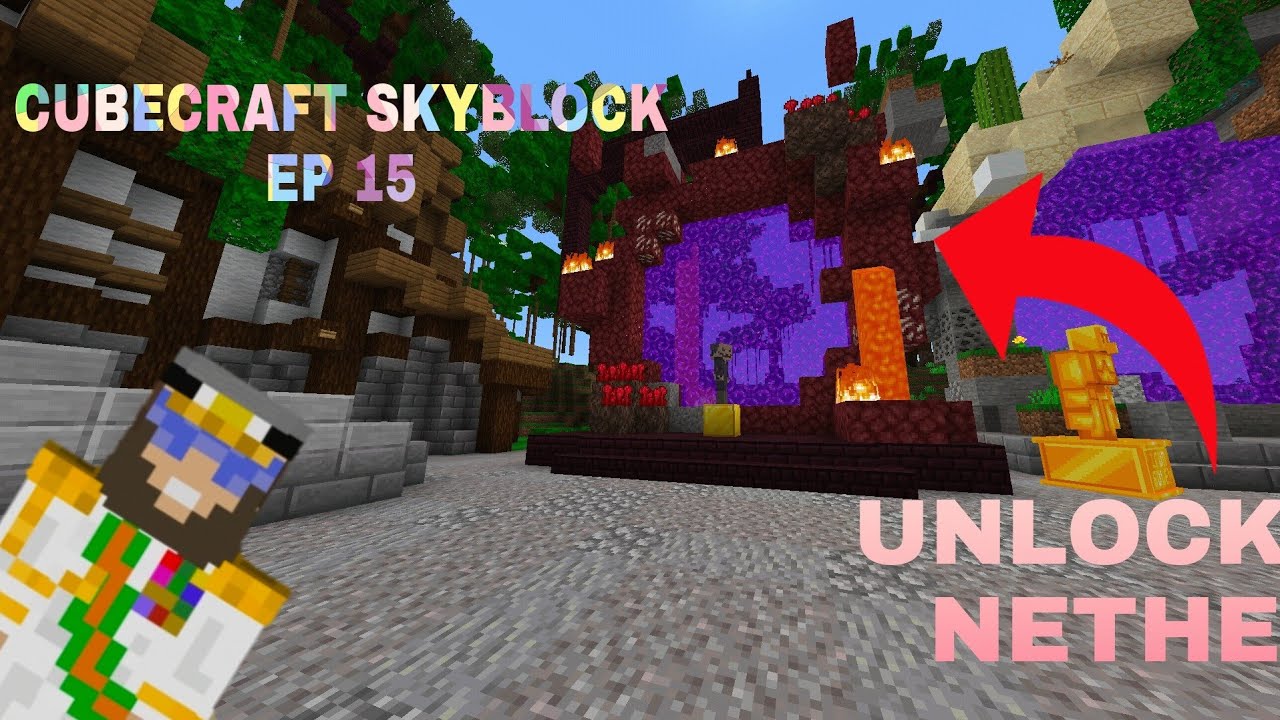 How to unlock nether in CUBECRAFT SKYBLOCK EP 15 | @BedRogue - YouTube