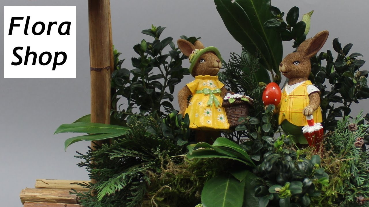 Osterdeko im Garten oder Haustür mit Naturmaterialien basteln ❁ Deko Ideen mit Flora-Shop