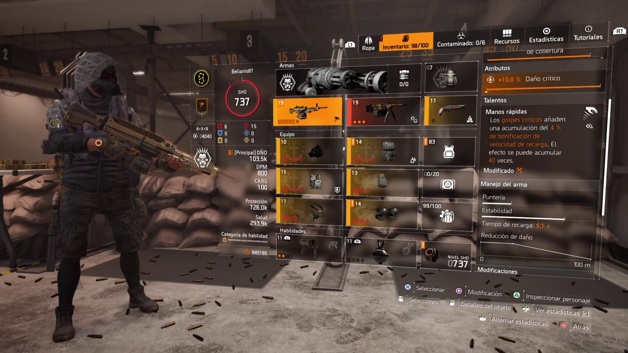 THE DIVISION 2 BUILD AMETRALLADORA LIGERA BULLET KING CONSEJOS