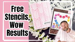 Two Free Stencils, Two Completely Different Cards