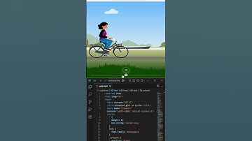 HTML CSS ANIMATION Girl Riding Bicycle by using #javascript  #Shorts #Coding