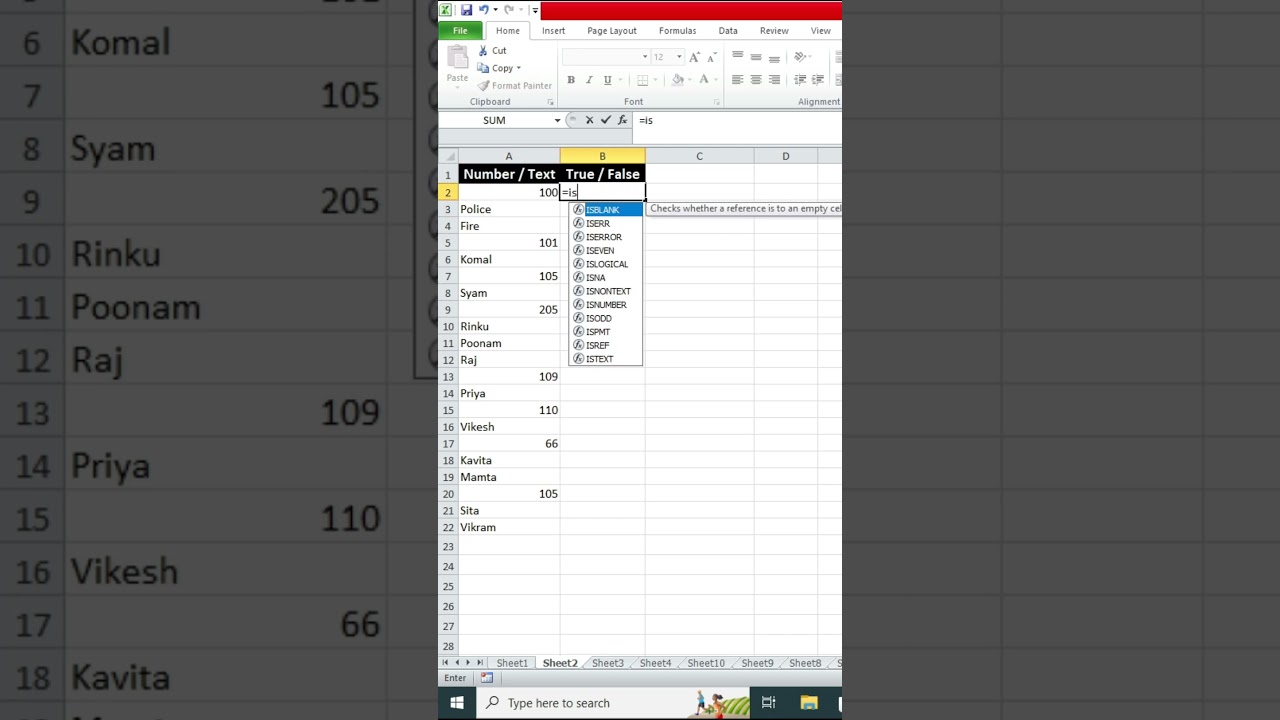 Excel me isnumber formula | 