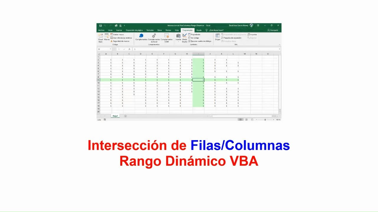 Intersección Filas Columnas Rango Dinámico VBA - YouTube