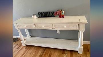 P PURLOVE Console Table for Entryway 64" Wood Sofa Table with Storage Drawers and review