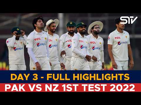 Day 3 Full Highlights | Pakistan vs New Zealand | 1st Test, 2022 | MZ2J