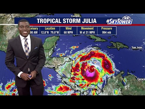 Tropical Storm Julia to strengthen into a hurricane, but won’t threaten United States