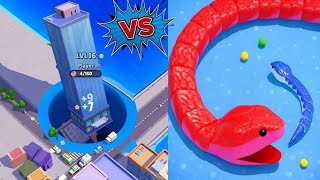 Snake Clash Io Vs Hole Io Game Comparison | Best Mobile Game | Max Level Gameplay #snakeclash #7