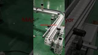 S shape flexible curved conveyor testing in MAXSEN conveyor factory